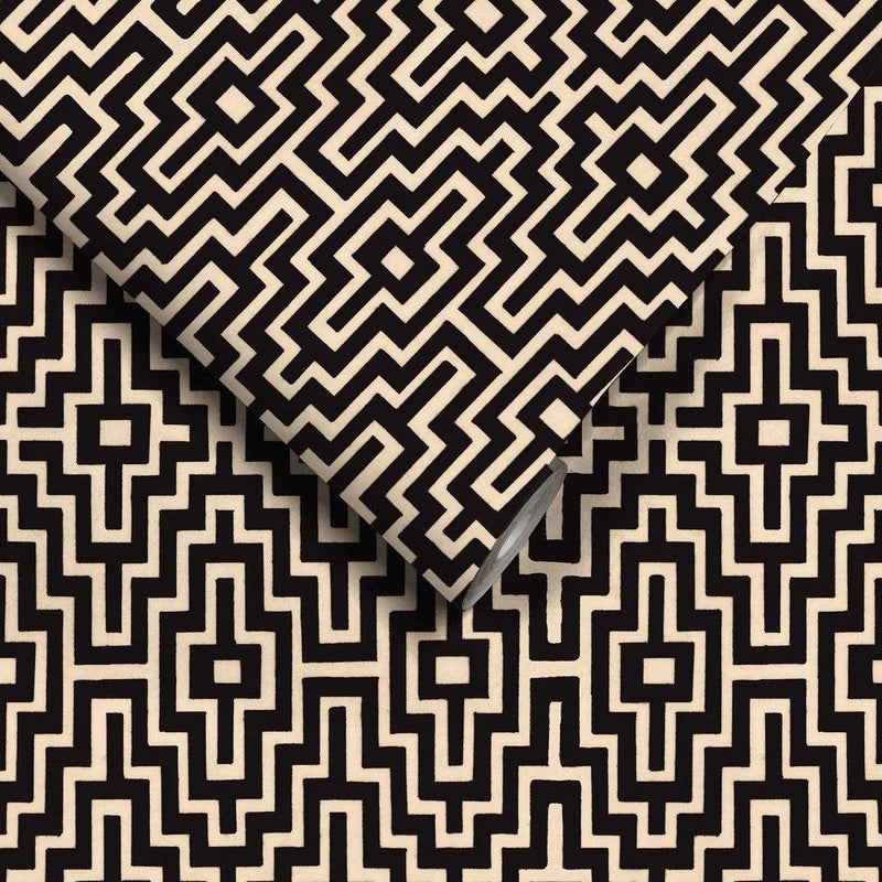 Ankara Geometric Wallpaper - Soot