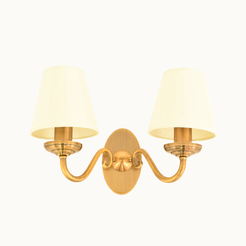 Antique Brass Two Arm Wall Lamp - RV Astley