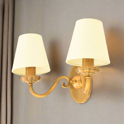 Antique Brass Two Arm Wall Lamp - RV Astley