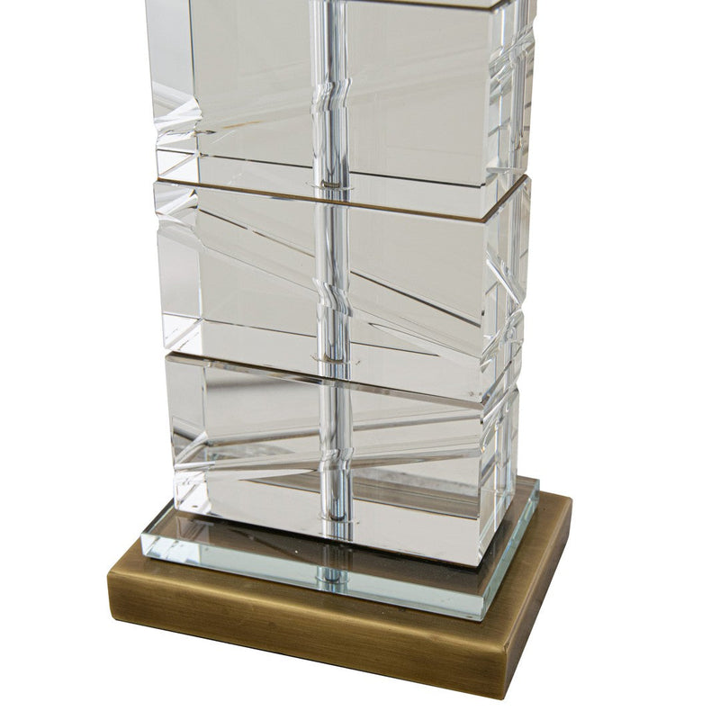 Antique Brass and Crystal Table Lamp - RV Astley