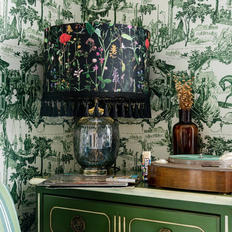 Aquafleur Anthracite Drum Lampshade by MINDTHEGAP