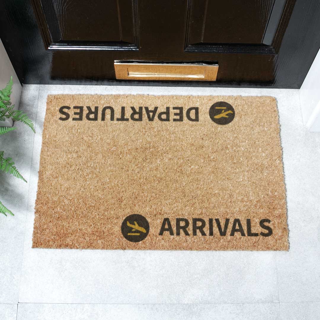 Arrivals and Departures Doormat