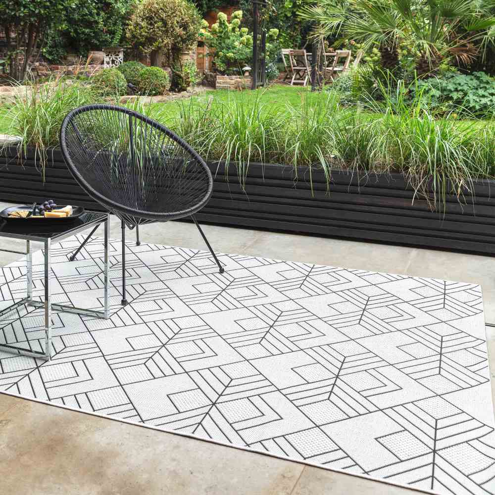 Art Deco Geometric Outdoor Rug