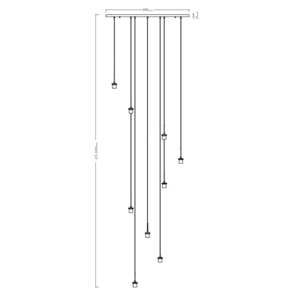 Astley Nine Pendant in Brushed Muted Bronze - RV Astley
