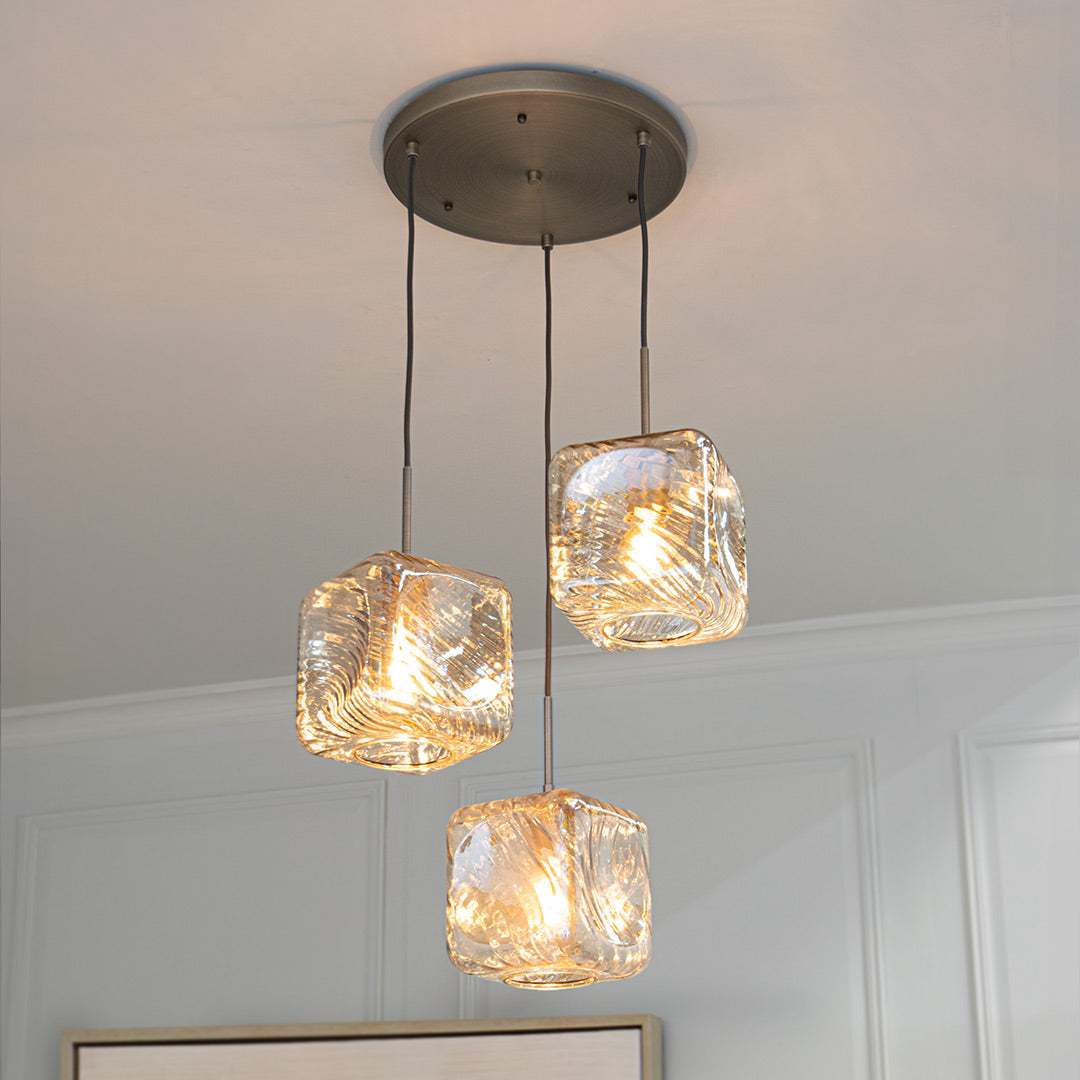 Astley Three Pendant - Brushed Muted Bronze - RV Astley