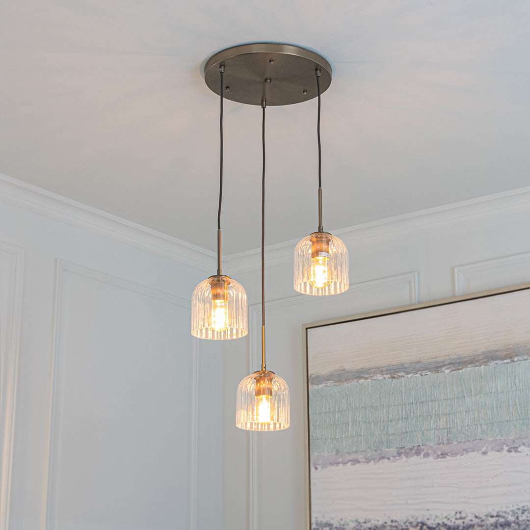 Astley Three Pendant - Brushed Muted Bronze - RV Astley