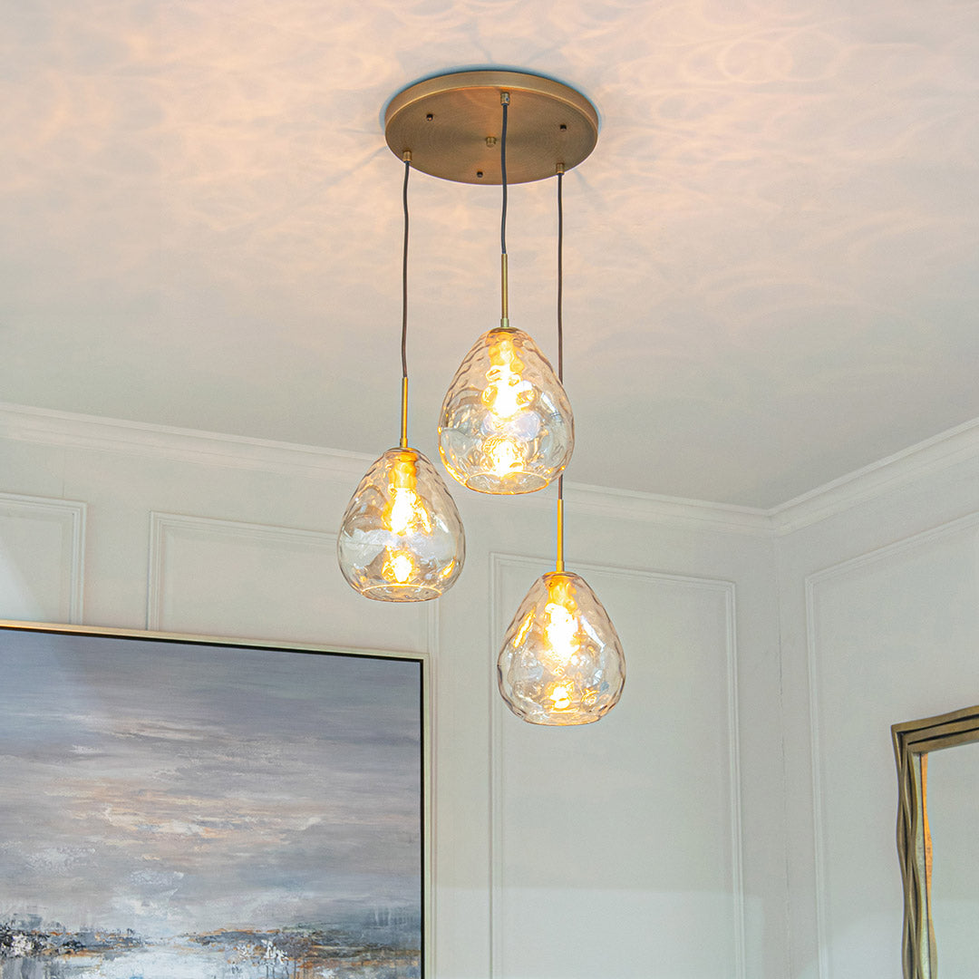 Astley Three Pendant in Antique Brass - RV Astley