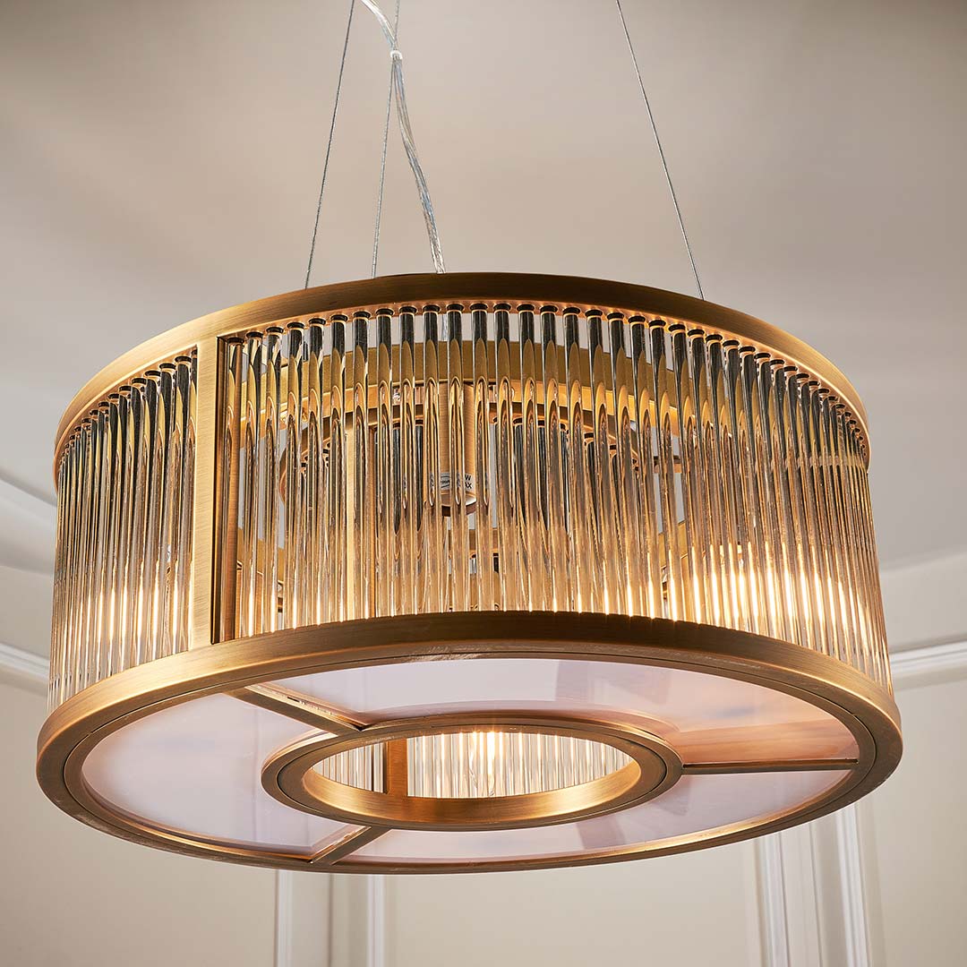 Aston Cylinder Brass Pendant Light - RV Astley