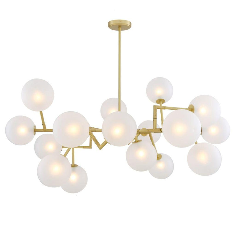 Athens Glass Globe Chandelier - Satin Brass - Mullan Lighting