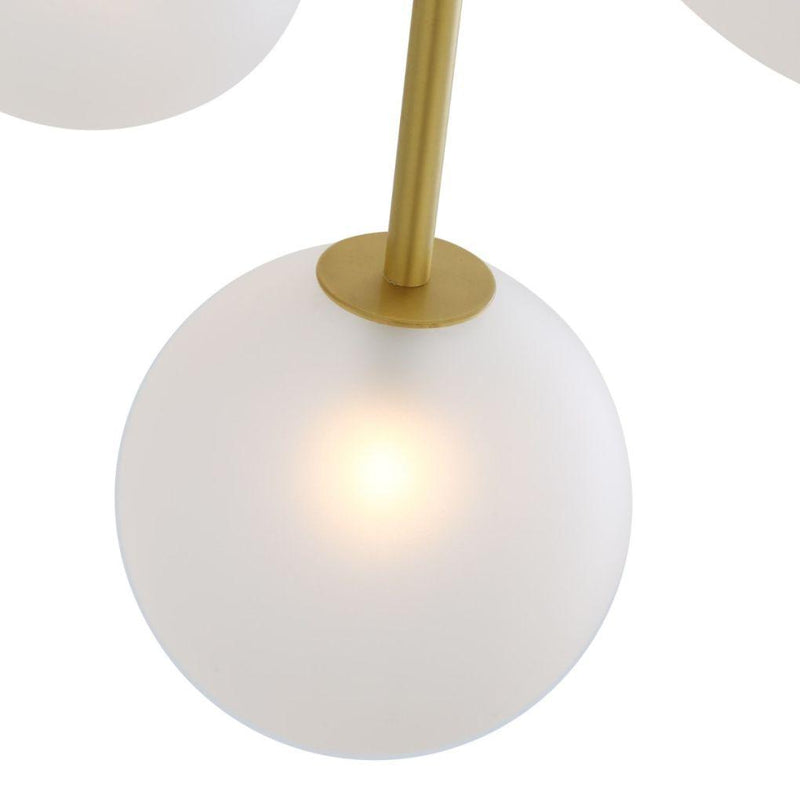 Athens Glass Globe Chandelier - Satin Brass - Mullan Lighting