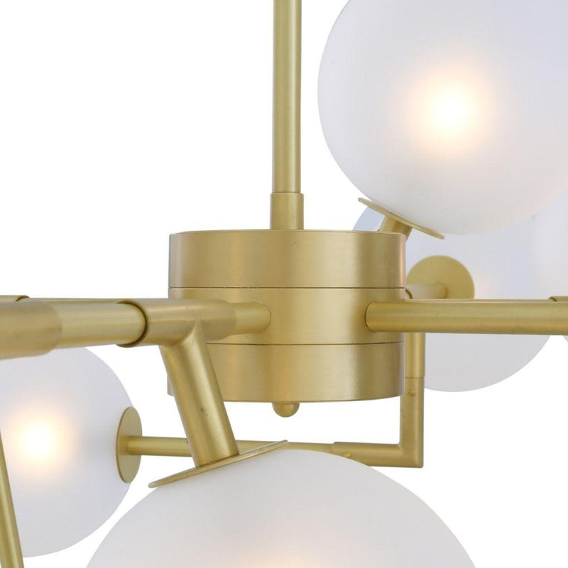 Athens Glass Globe Chandelier - Satin Brass - Mullan Lighting