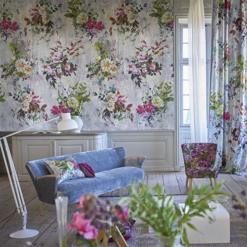 Aubriet Wallpaper - Fuchsia -Designers Guild