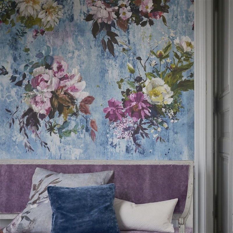 Aubriet Wallpaper - Slate Blue - Designers Guild