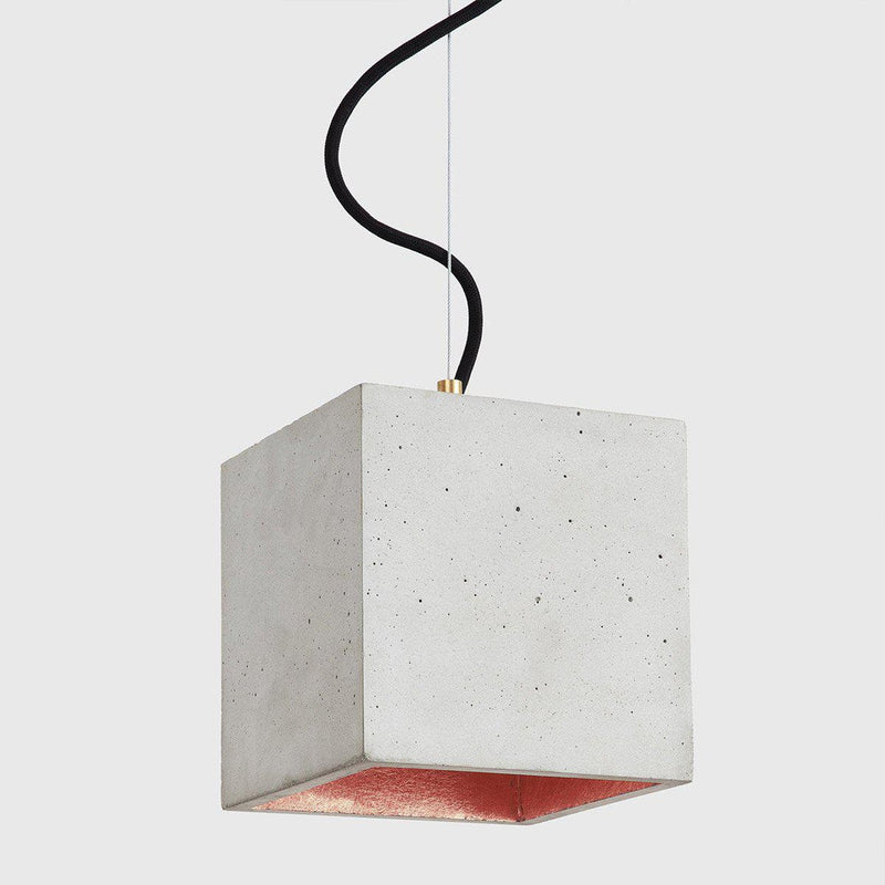 B5 Large Concrete Cubic Pendant Light - Light Grey - GANTlights