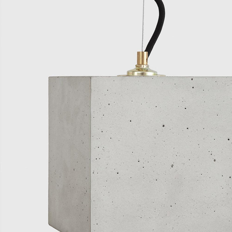 B5 Large Concrete Cubic Pendant Light - Light Grey - GANTlights