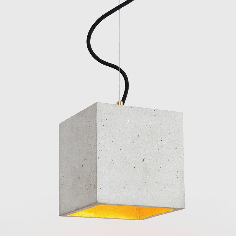 B5 Large Concrete Cubic Pendant Light - Light Grey - GANTlights