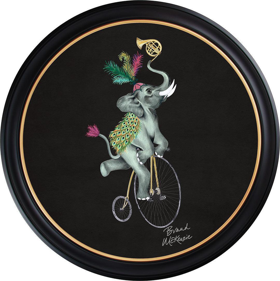 Balancing Act - Elliot on Charcoal Black - Brand McKenzie Framed Art Prints