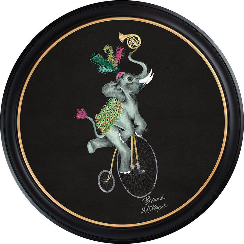 Balancing Act - Elliot on Charcoal Black - Brand McKenzie Framed Art Prints