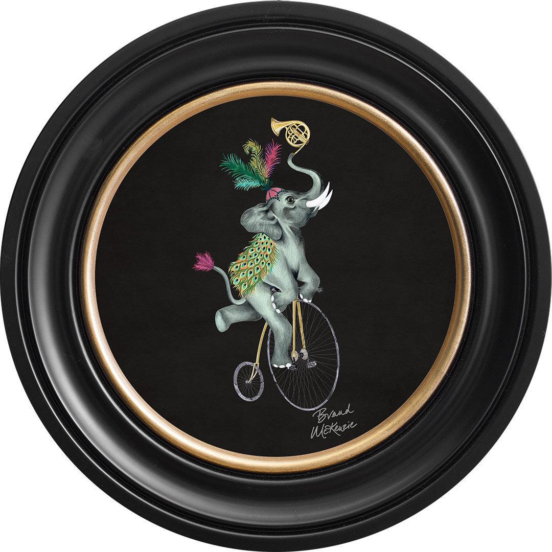 Balancing Act - Elliot on Charcoal Black - Brand McKenzie Framed Art Prints