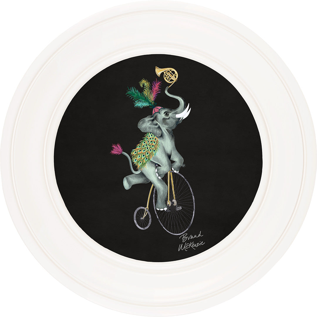 Balancing Act - Elliot on Charcoal Black - Brand McKenzie Framed Art Prints