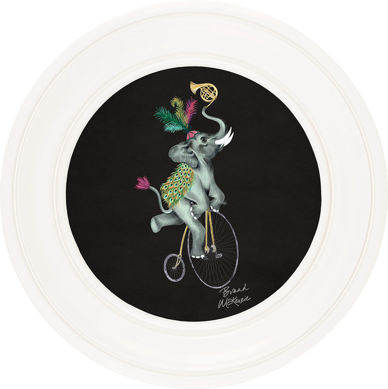 Balancing Act - Elliot on Charcoal Black - Brand McKenzie Framed Art Prints