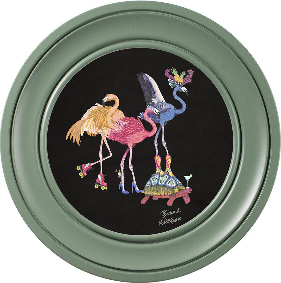 Balancing Act - Flamboyance on Charcoal Black - Brand McKenzie Framed Art Prints