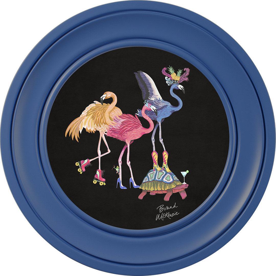 Balancing Act - Flamboyance on Charcoal Black - Brand McKenzie Framed Art Prints