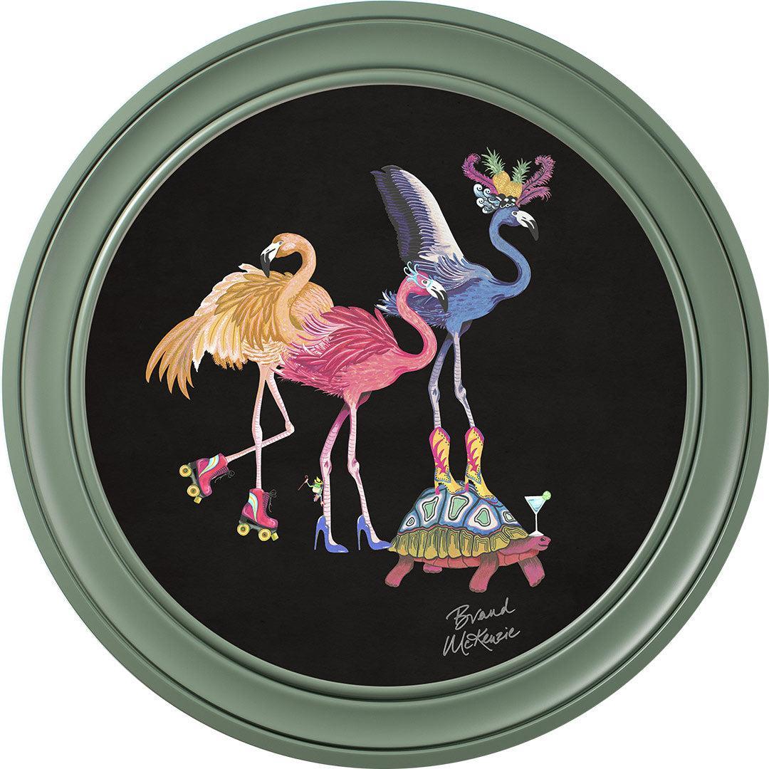 Balancing Act - Flamboyance on Charcoal Black - Brand McKenzie Framed Art Prints