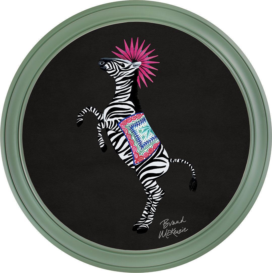 Balancing Act - Kiki on Charcoal Black - Brand McKenzie Framed Art Prints