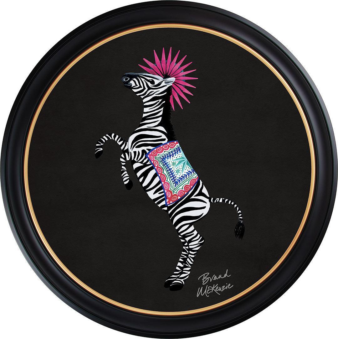 Balancing Act - Kiki on Charcoal Black - Brand McKenzie Framed Art Prints