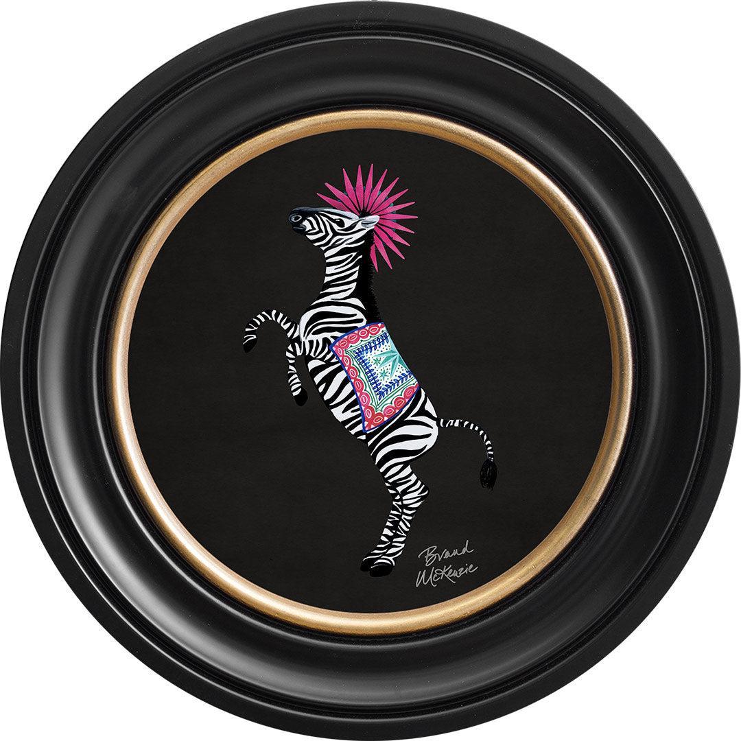 Balancing Act - Kiki on Charcoal Black - Brand McKenzie Framed Art Prints