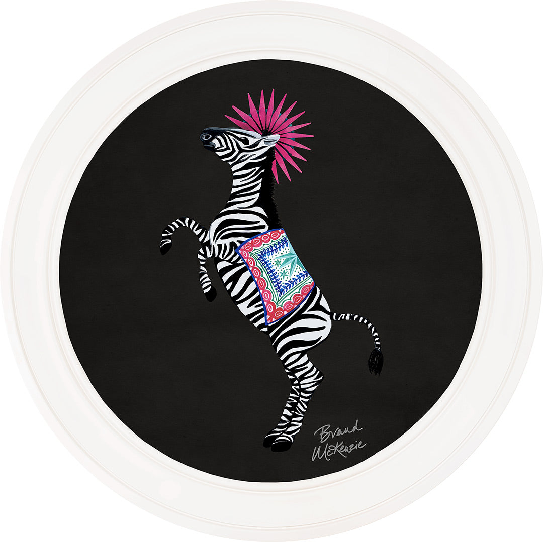 Balancing Act - Kiki on Charcoal Black - Brand McKenzie Framed Art Prints