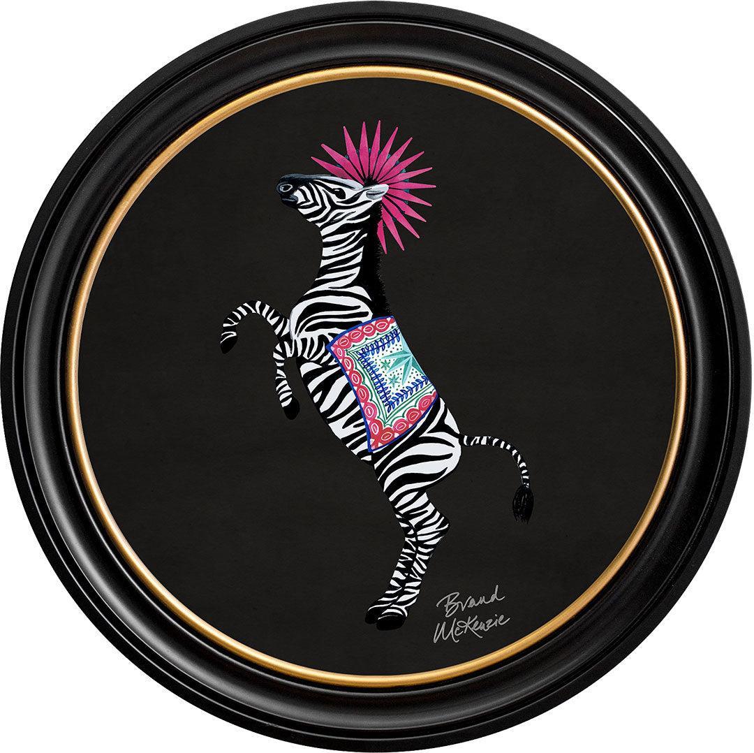 Balancing Act - Kiki on Charcoal Black - Brand McKenzie Framed Art Prints