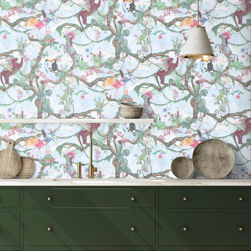 Balancing Act Wallpaper - Blue Sky - Brand Mckenzie