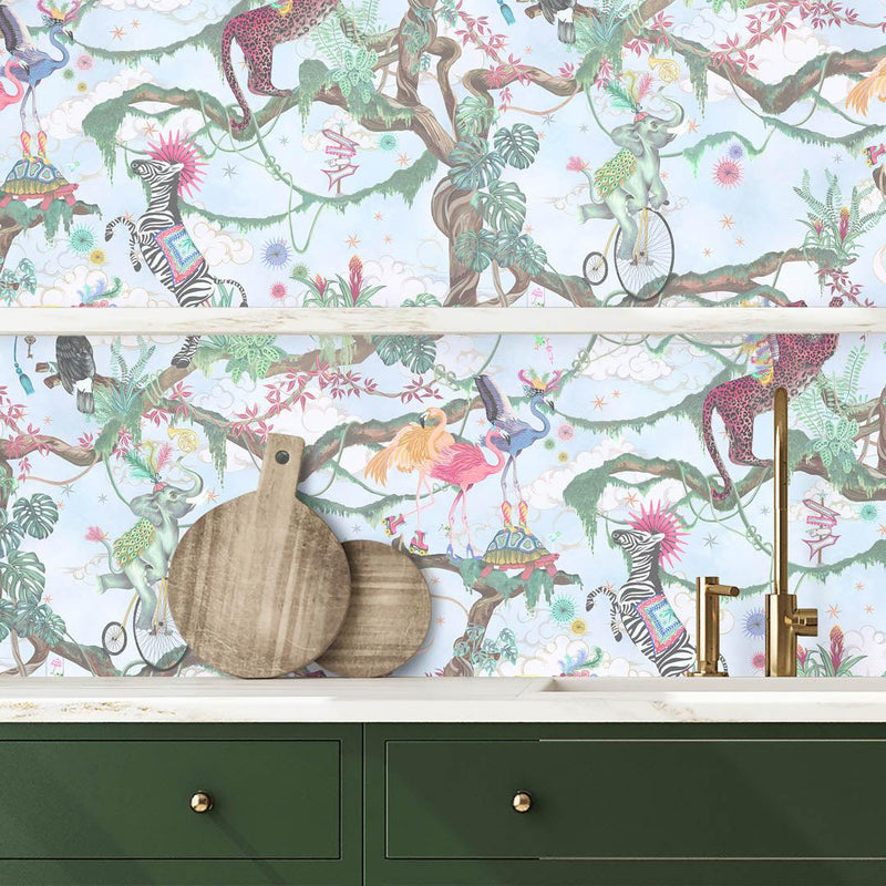 Balancing Act Wallpaper - Blue Sky - Brand Mckenzie