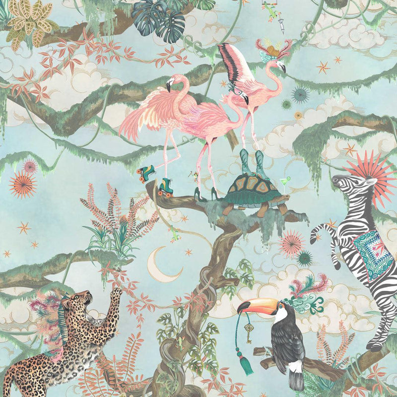 Balancing Act Wallpaper - Green Sky - Brand Mckenzie