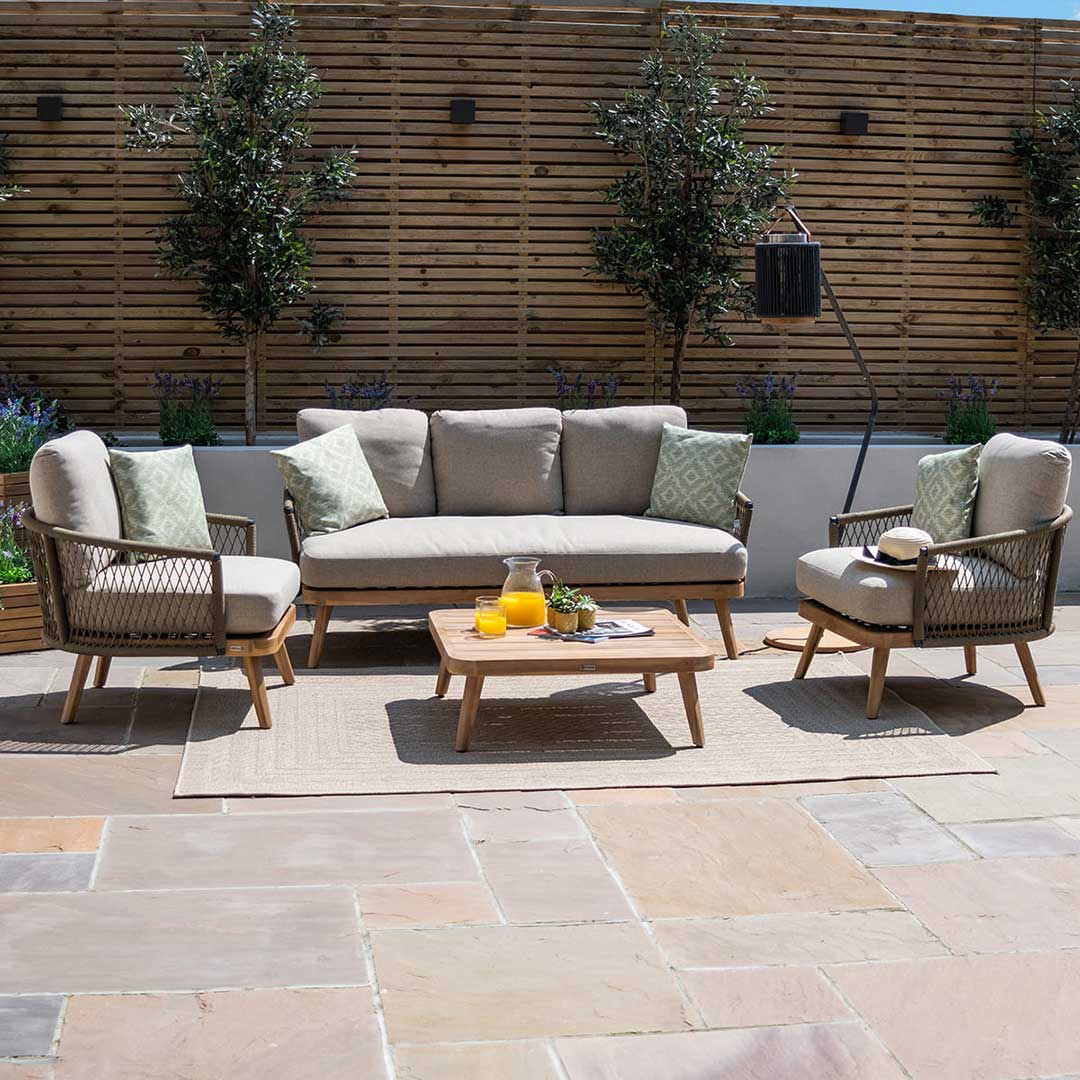 Bali Rope Weave 3 Seat Lounge Set – Lime Lace