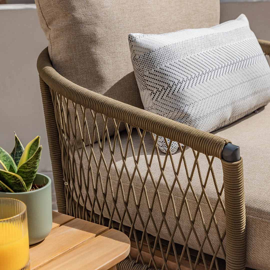 Bali Rope Weave Sun Lounger Set – Lime Lace