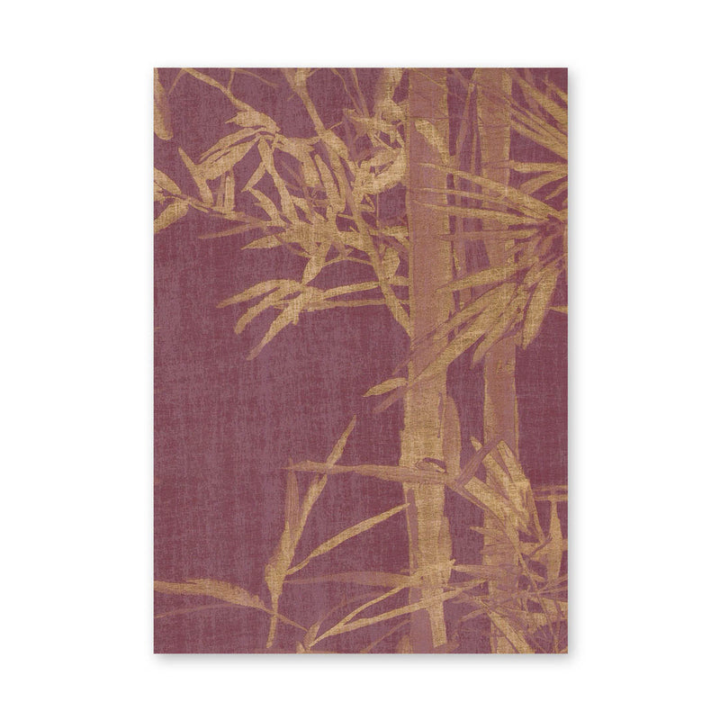 Bamboo Mural Wallpaper - Special Edition - Gold Burgundy - Sian Zeng