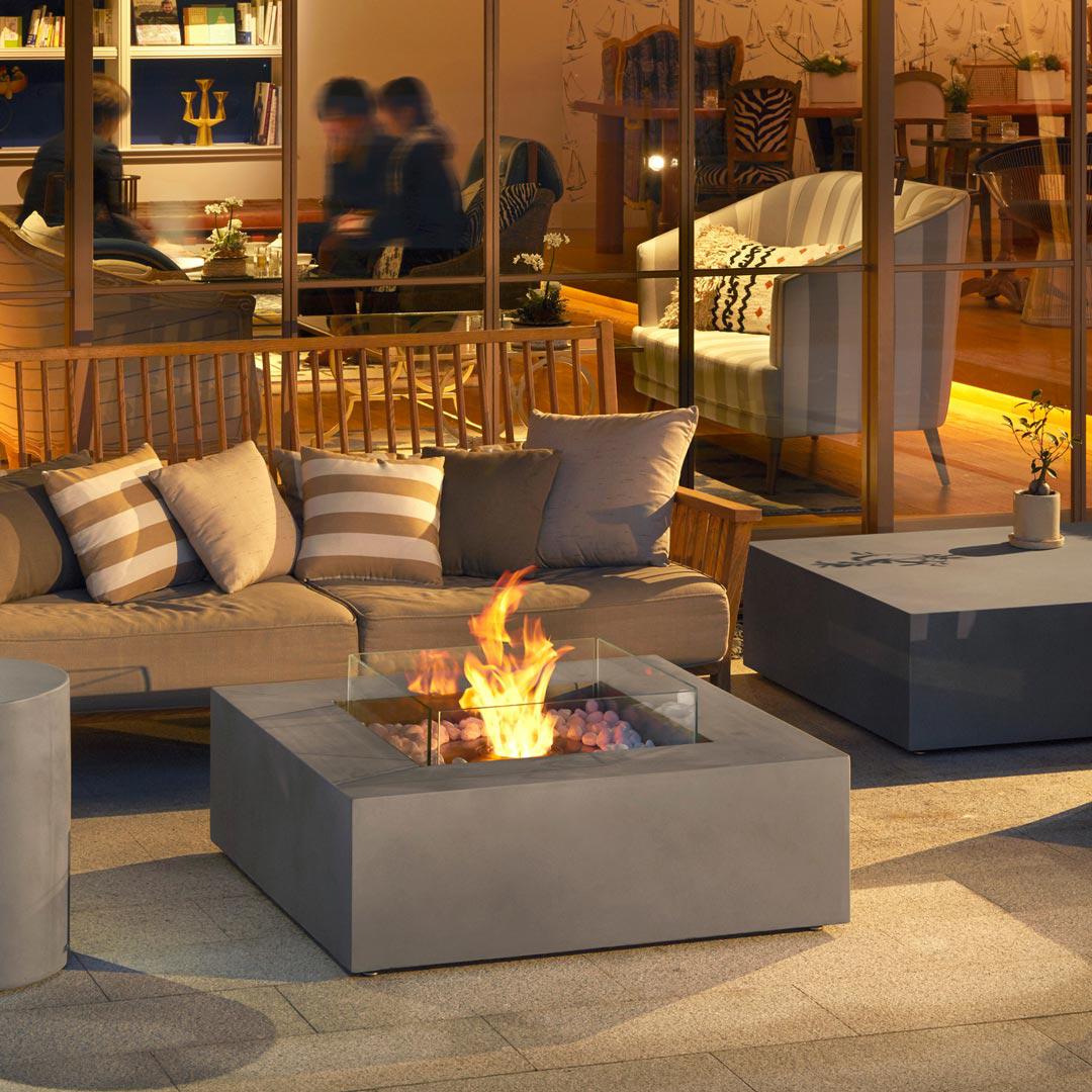 Base Bioethanol Fire Pit Table - Natural - EcoSmart Fire