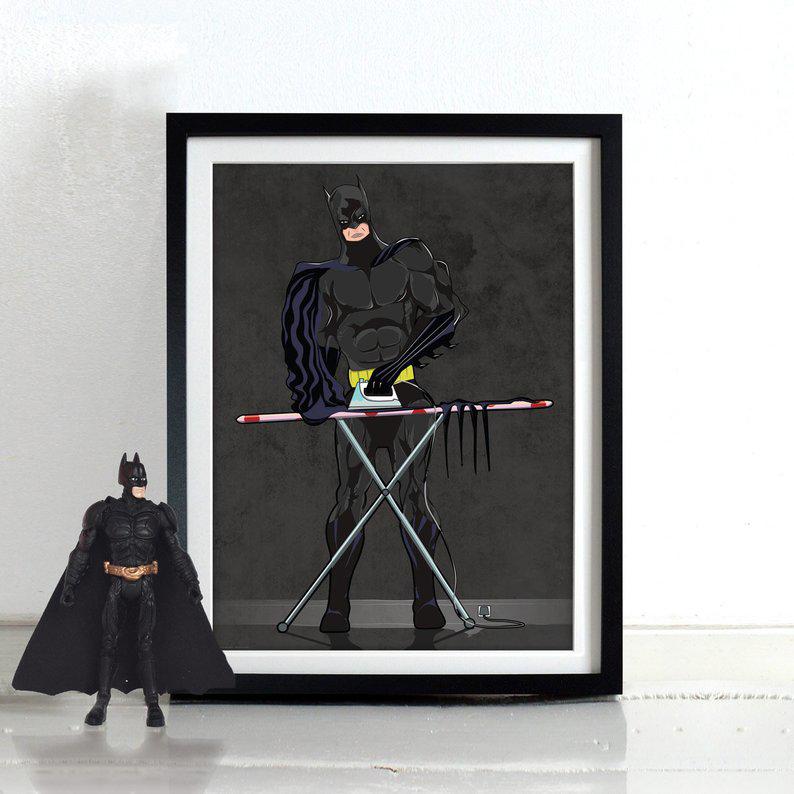 Batman Ironing His Cape Print