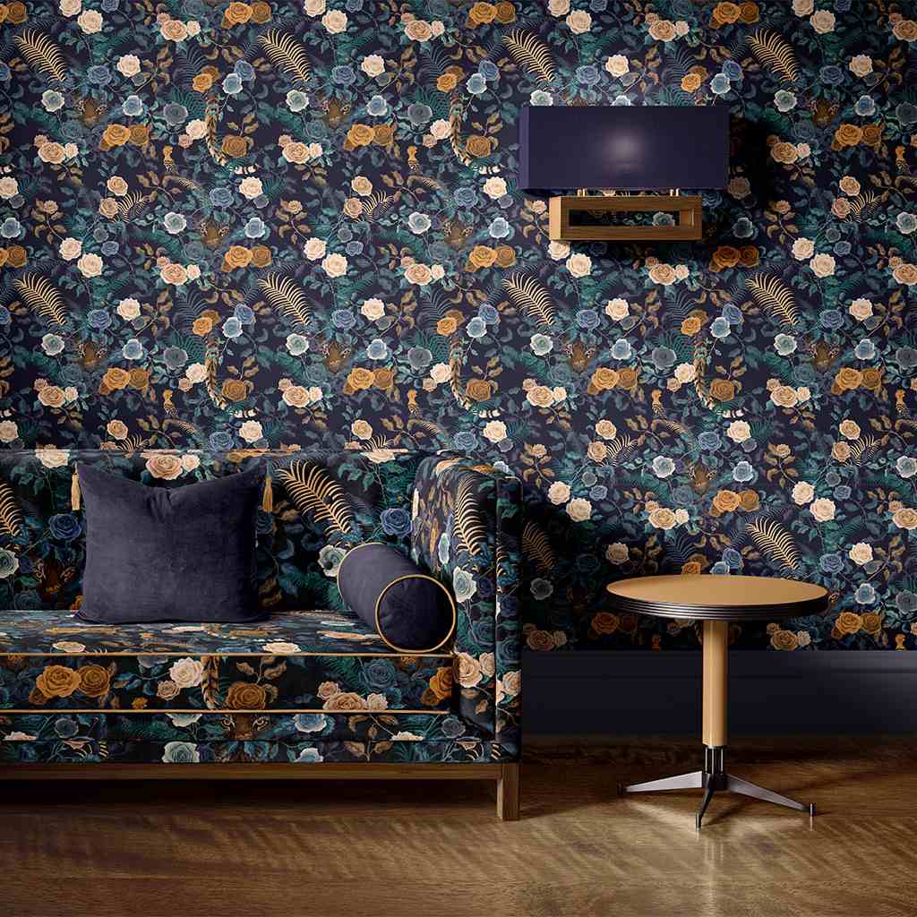 Bengal Garden Wallpaper Midnight
