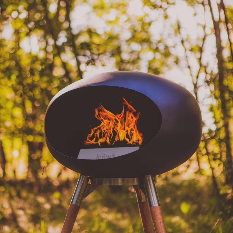 Black Ground Wood Bioethanol Tripod Fireplace - Le Feu