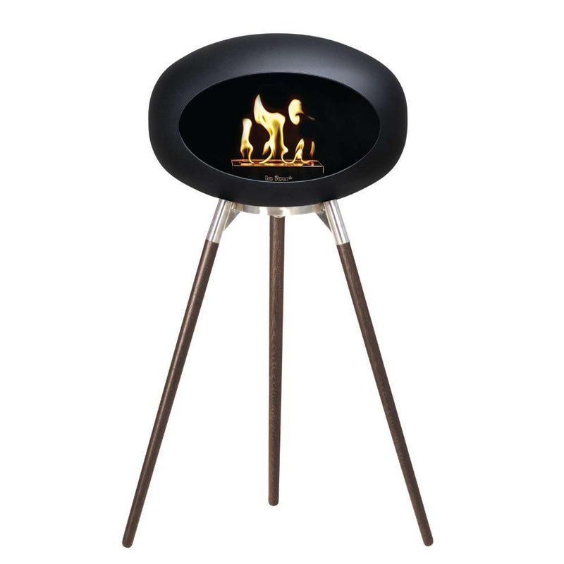 Black Ground Wood Bioethanol Tripod Fireplace - Le Feu