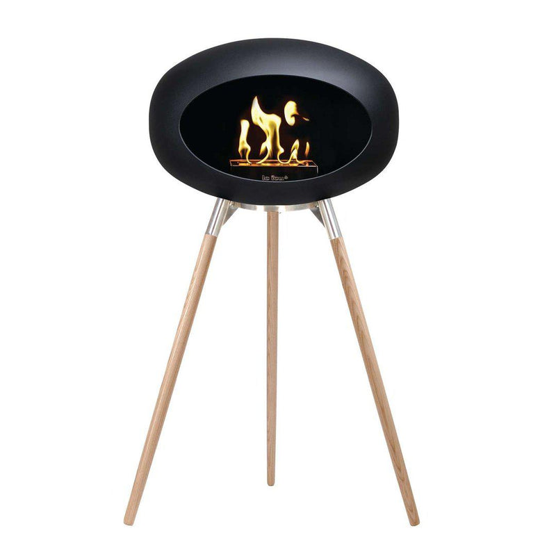 Black Ground Wood Bioethanol Tripod Fireplace - Le Feu