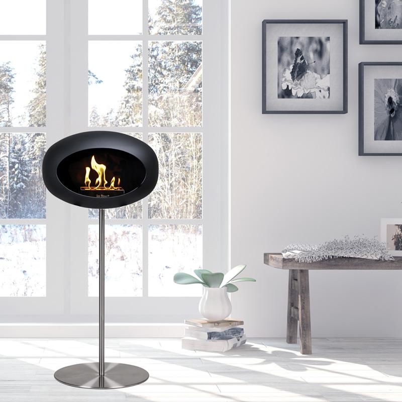 Black Ground Steel High Bioethanol Fireplace - Le Feu