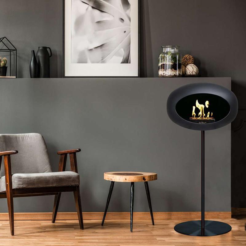 Black Ground Steel High Bioethanol Fireplace - Le Feu
