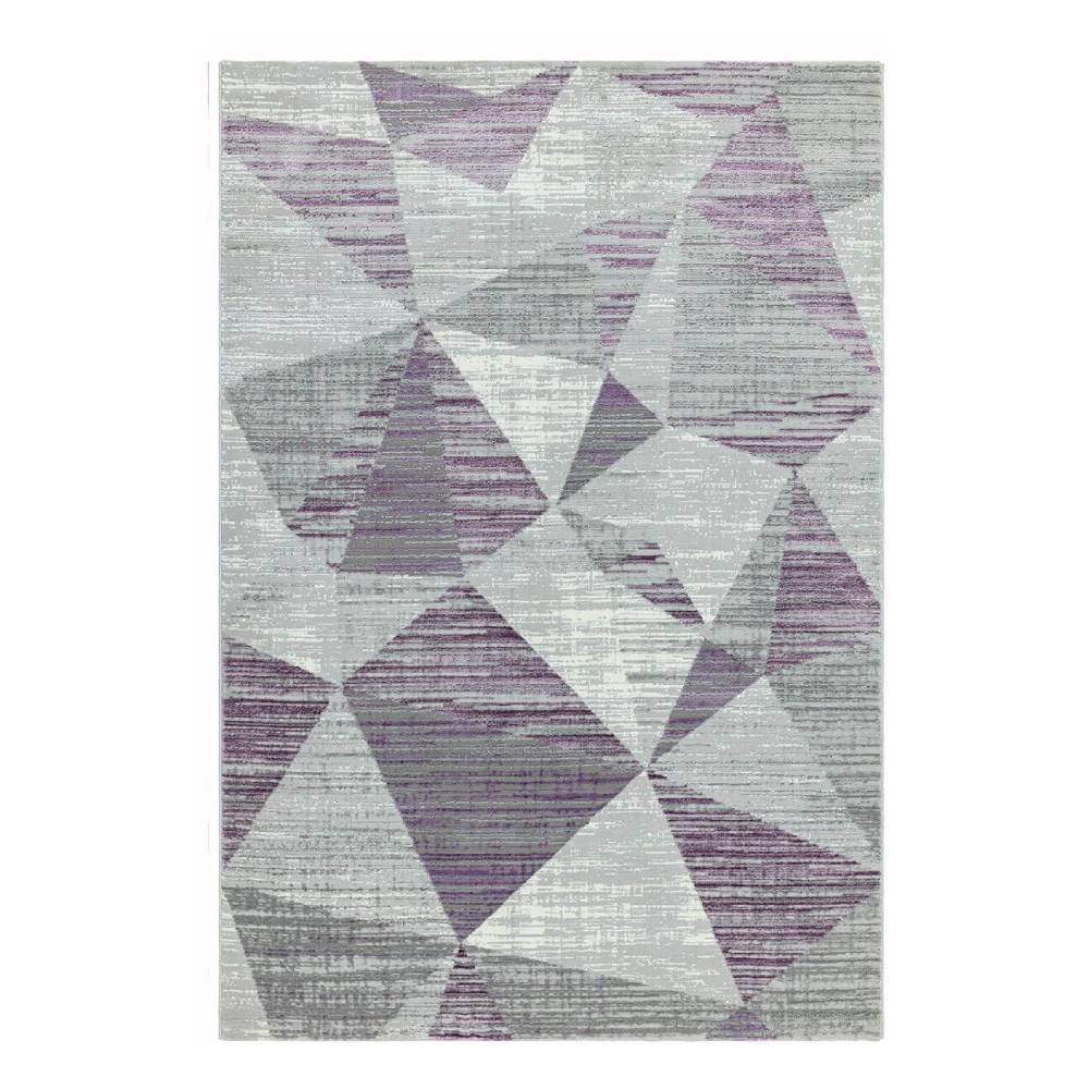 Block Angles Print Rug - Heather