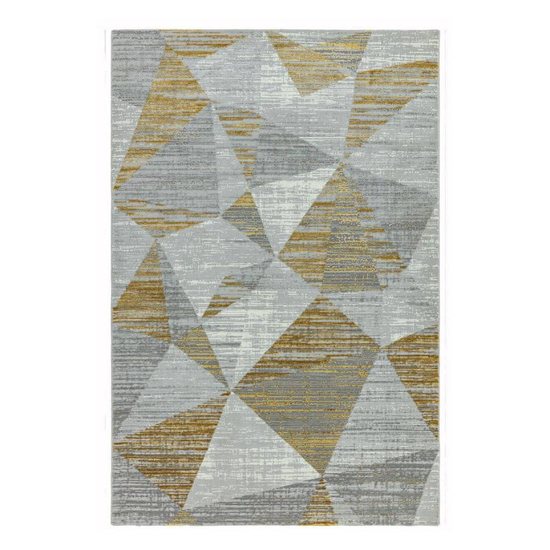 Block Angles Print Rug - Yellow