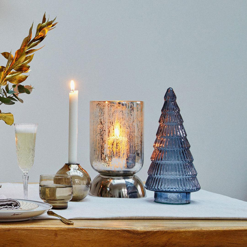 Blue Glass Xmas Tree Ornament